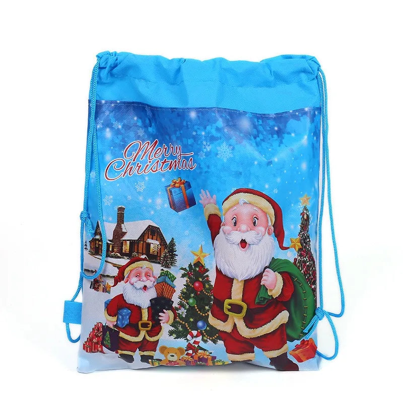 Oem Wholesale Cheap Custom Christmas Durable Non Woven Gift Drawstring Bag