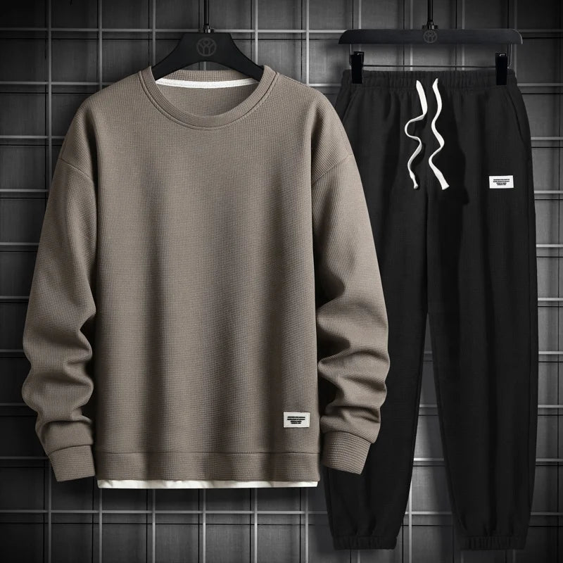 Tracksuit Men 2 Piece Sets Hip Hop Clothes for Men Outfits Streetwear Casual Sweatshirt and Pants Set Men Fashion Clothing 2023