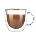 Custom Handmade High Borosilicate Glass Espresso for Mugs 200ml Double Wall Teacup with Lid Spoon Modern Hot Sales for Ice Cream