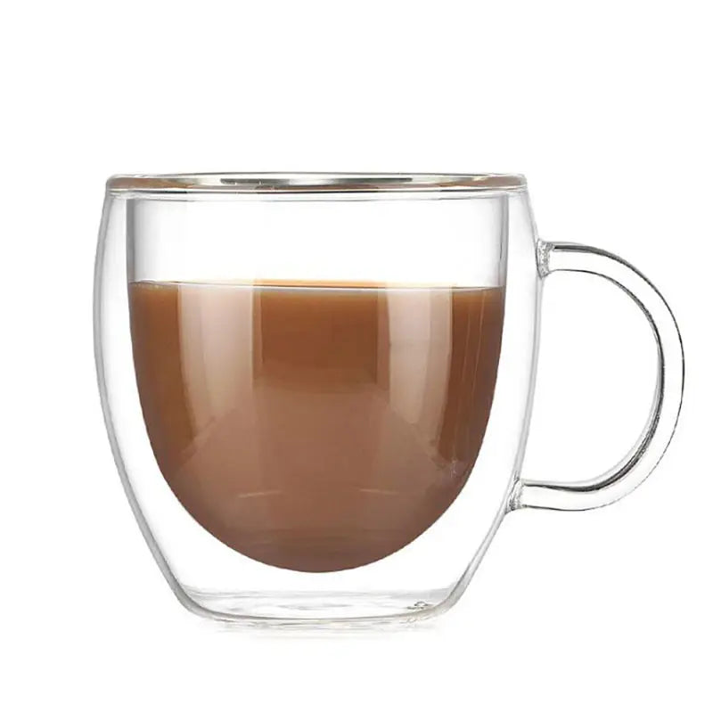 Custom Handmade High Borosilicate Glass Espresso for Mugs 200ml Double Wall Teacup with Lid Spoon Modern Hot Sales for Ice Cream