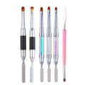 Dual Ended Manicure Gel Mixing Stick 2 in 1 Flat Oval Kolinsky Nail Art Brush