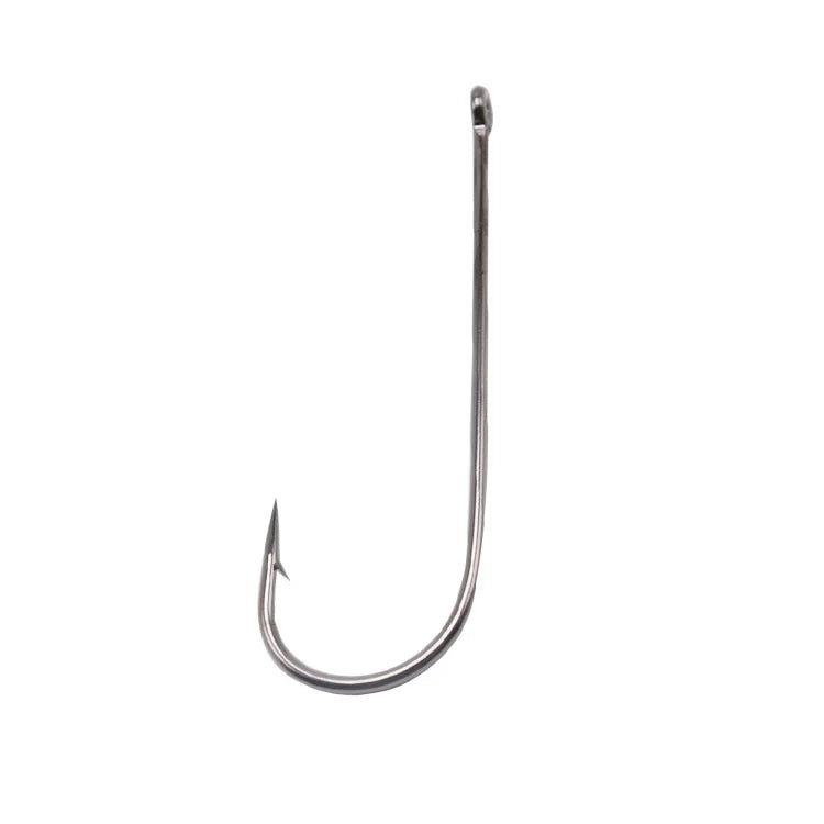 Fishing Gear Wholesale Stainless Steel Fishing Hooks Straight Shank Hook for Sea Long shank hook