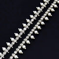 New Tassel Claw Chain Motif Rhinestone Flatback Fancy Pearl 4mm Wedding Waist Chain Metal Customizable Decorative Clothing