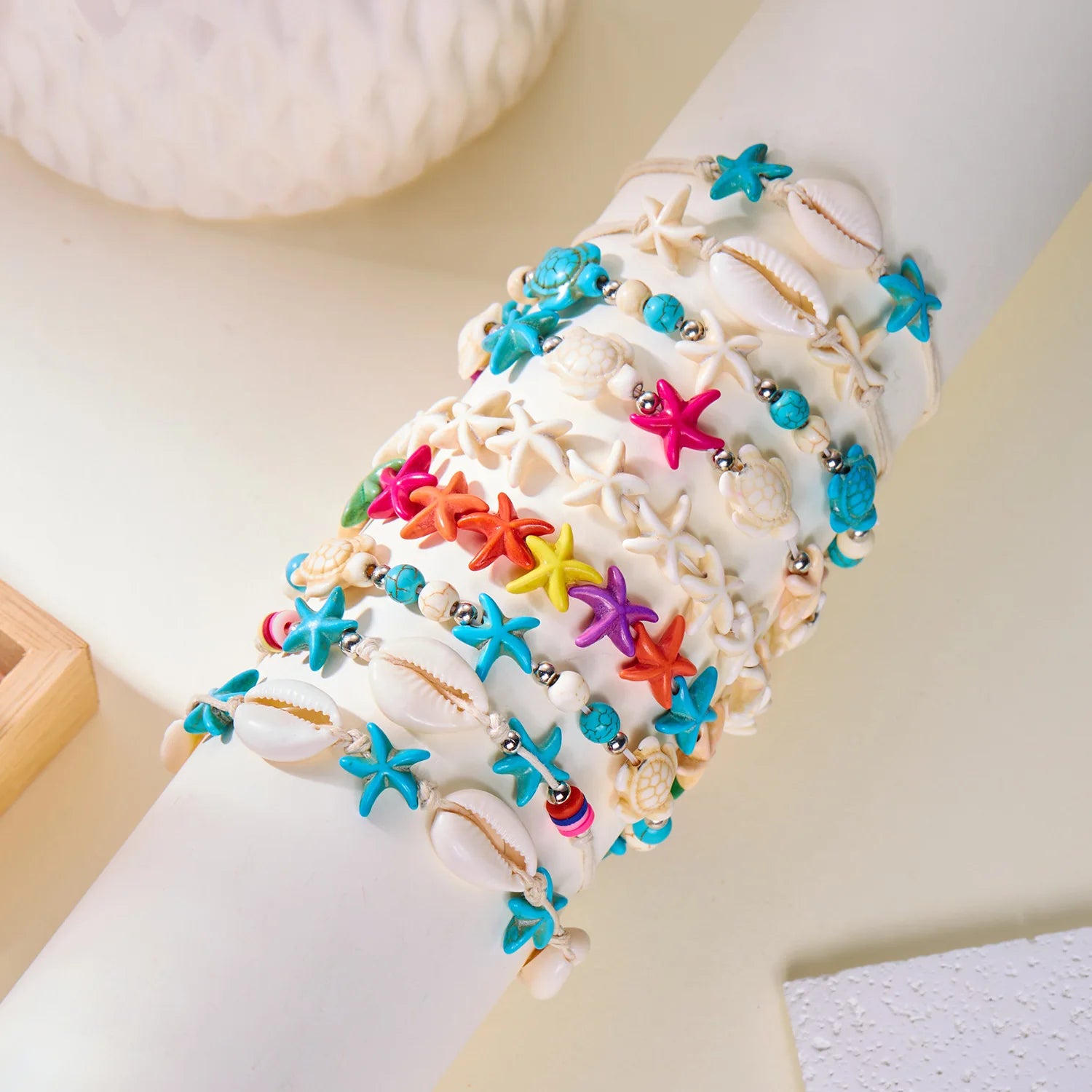 Hot Selling Summer Beach Vacation  Bohemian Shell Braided Rope Bead Jewelry Ocean Style Bracelet for Women