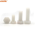 Elehk M4-M12 White Black Nylon Plastic Hex Head Screw Nylon Hexagon Screws and Nuts Plastic Screw