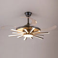 Large Round Living Room Chandelier Black Luxury Modern Led Ceiling Fan with Light for Home Bedroom