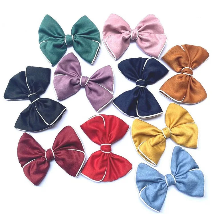 Factory Sale Garment Embellishments Appliques Cloth Bowknots Polyester Ribbon Bows for Hair Accessories Clothing