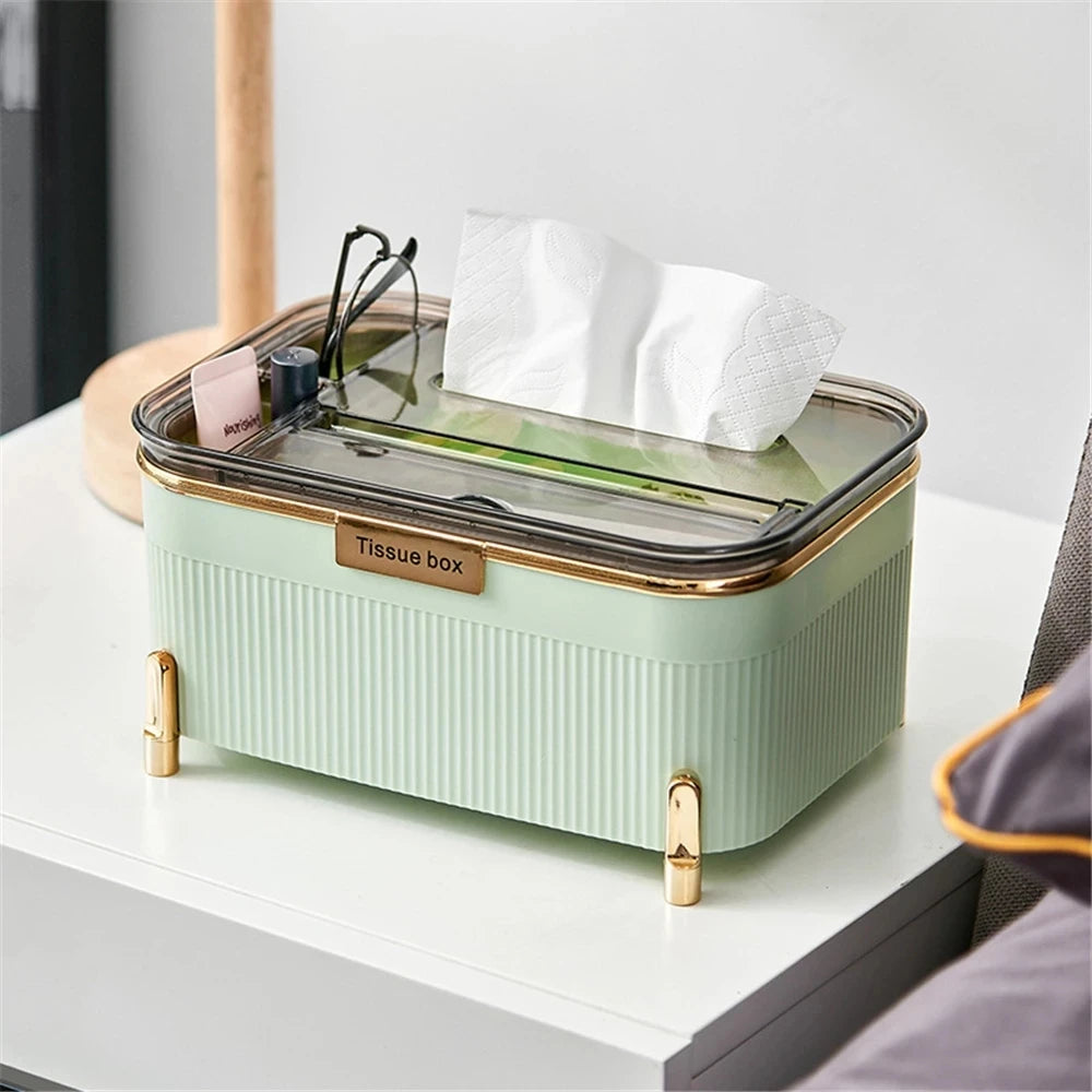 Luxury Plastic Tissue Box Holder with Paper Insert Premium Design for Convenient Organization