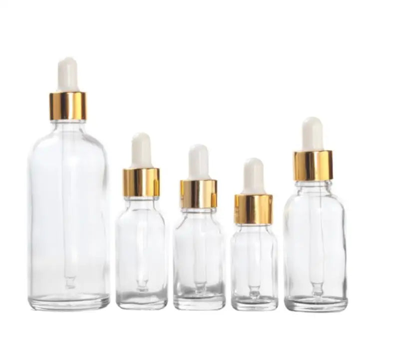 1oz 2 oz 4oz 5 oz  Frosted Amber Clear Blue Black Boston Round Glass Bottles with Childproof Dropper