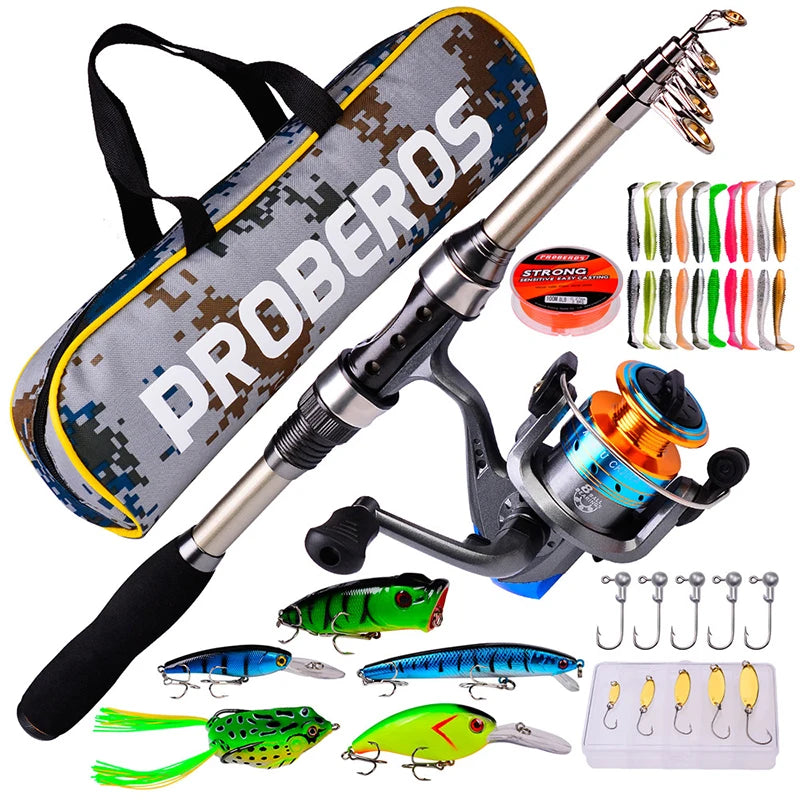 WEIHE Economical Sea Rod Set Long Casting Rod Spinng-Reel Fishing Line Fishing Rod and Reel Set