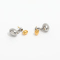 Trendy Earring 18K Gold Plated Two-tone Little Beans Pendant Stud Earrings Stainless Steel Earrings Wholesale