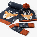 Factory Custom Winter Warm Christmas Gift Xmas Tree Reindeer Beanie Hat Scarf Gloves Set for Toddler Boys Girls 1-8 Year