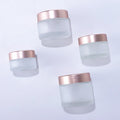 Wholesale Cosmetic Packaging Skin Care 5g 10g 15g 20g 30g 50g 60g 100g Rose Gold Lid Empty Round Matte Glass Frost Cream Jar