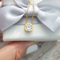 EManco Dainty Collarbone Chain Classic Zircon Bridal Necklace 316L Stainless Steel Birthstone Necklace Wholesale