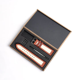 Custom Leather Watch Band Box Wooden Packaging Box Watch Strap Package