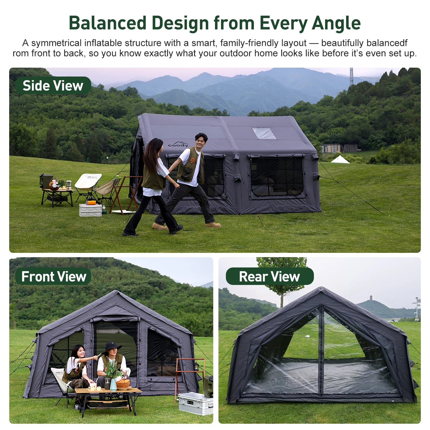 Coody 13.6 Air Tent-Gray Coody Air Tent New Style Coody Camping Tent 13.6 Sqm Coody Inflatable Tent for Camping