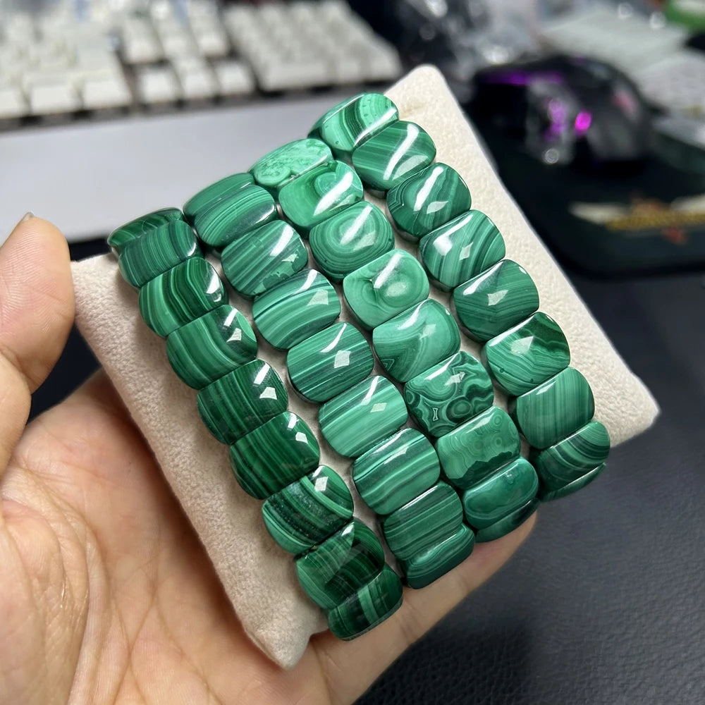 Malachite Strand 10x14mm Natural Green Malachite Bracelet Necklace Men Jewelry