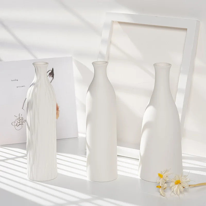 Creative Simple Nordic Style Ceramic Flower Vase for Home Decor in Table or Living Room Handcrafted Pottery & Enamel