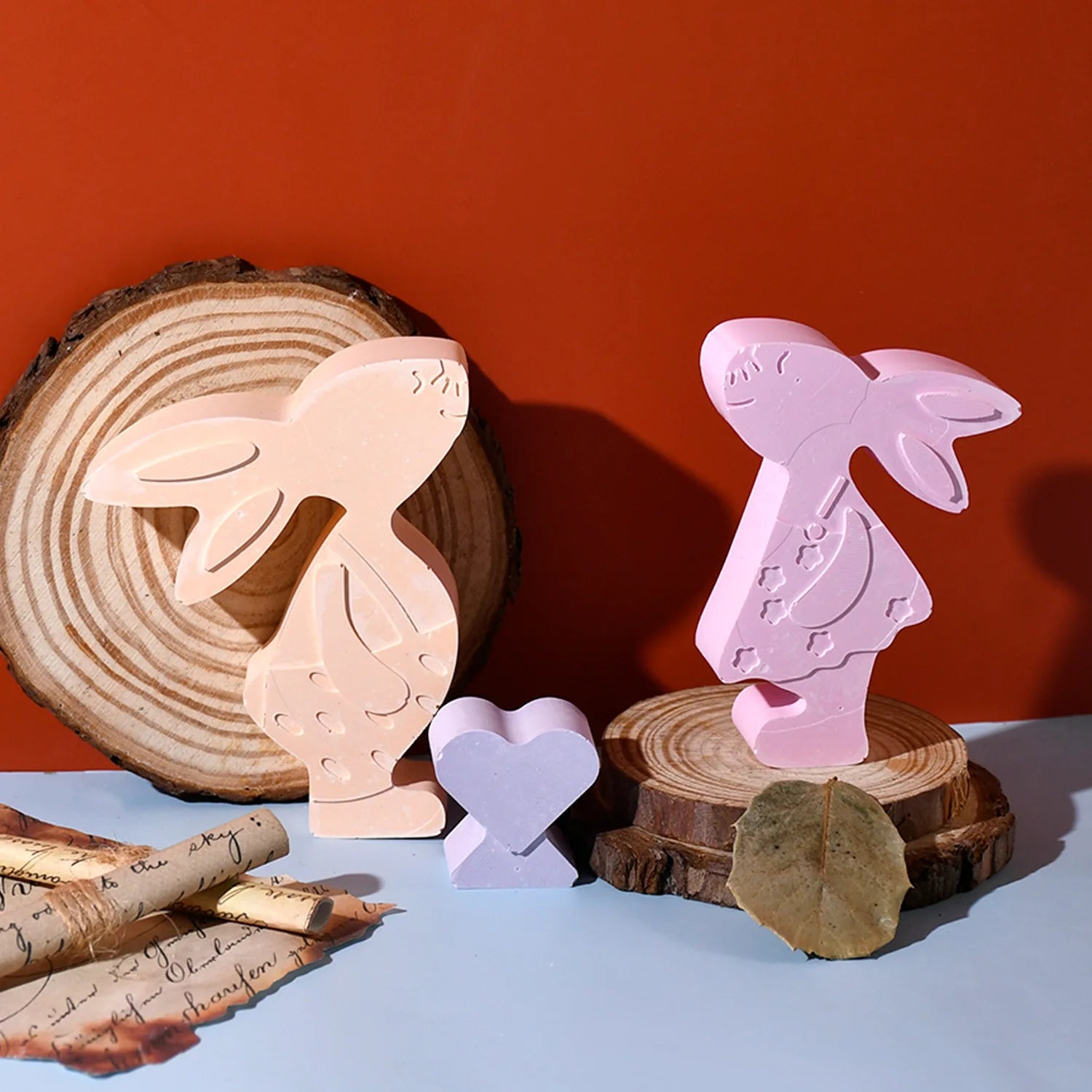Diy Easter Couple love Rabbit Silicone Mold Home Decoration Plaster Mold