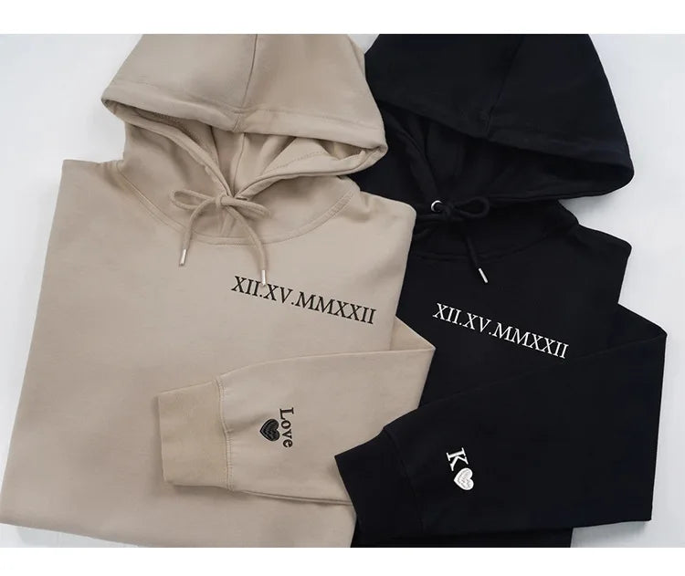 Custom Couple Winter Hoodie & Tracksuit 100% Cotton Hand Embroidery Lined Quick Dry Breathable