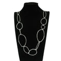 Factory Direct Sale Round Alloy Circle & Line Articulated Long Chain Necklace for Women