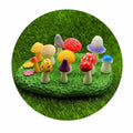 100Pcs Assorted Tiny Mushrooms Figurines Miniature Fairy Garden Colored Mushrooms Resin Figures for Landscape Craft Home Decor