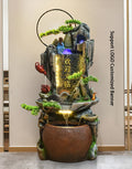 Chinese Zen Style Flowing Water Wealth Ornaments Circulating Water Rockery Fountain Feng Shui Living Room Water Feature