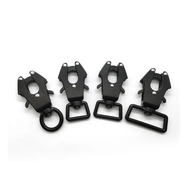 Zinc Alloy Steel Frog Swivel Carabiner Hook 16-38mm Sizes Black/Silver/Gold Finish for Heavy Industry Mining Dog Pet Use