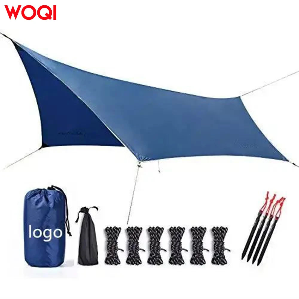 Woqi Outdoor Camping Waterproof Nylon PU3000+Tarp Shelter Tent Sunshade Cover Hammock Rain Fly Tarp Tent