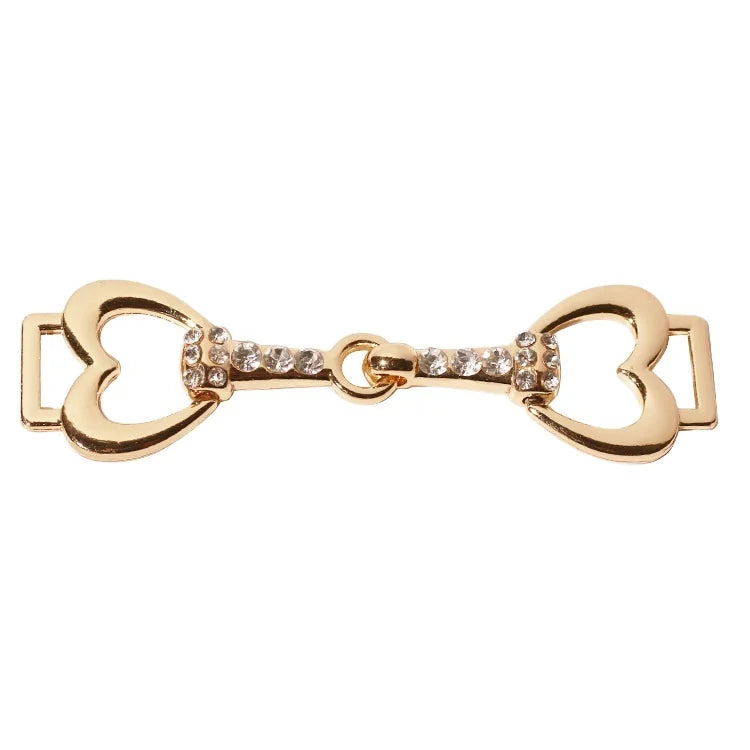 Latest Shoes Accessories Apparel Chains Gold Plated Women Leather Shoelace Buckle Decoration With Crystal