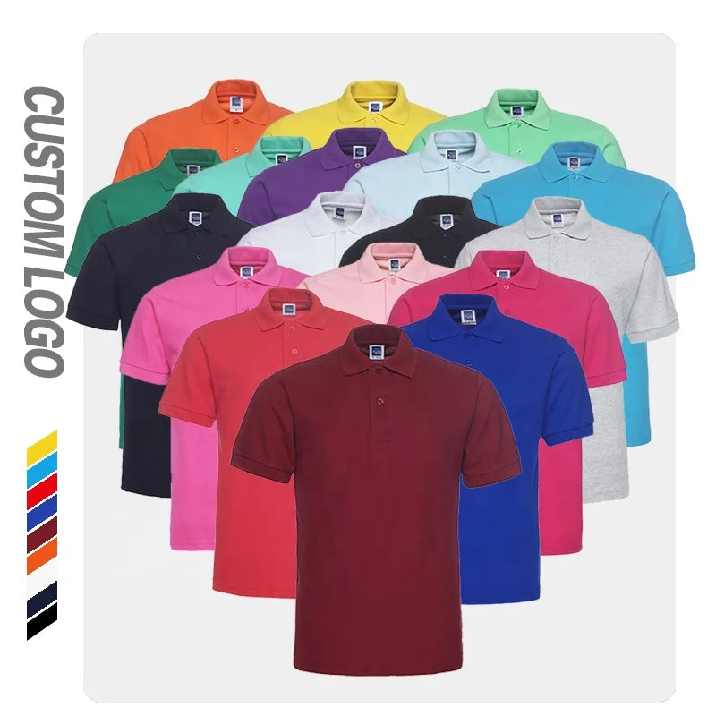 Custom Embroidery logo  Tshirts Men's Boys Fit Cotton Polos Neck Polo Shirts