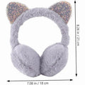 Winter Warm Sequins Kids Earmuff Cute Cat Winter Warm Outdoor Ear Covers Headband Fur Earmuffs