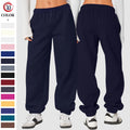 Custom Ladies Apparel High-Waisted Loose Fit Black Joggers Wide Leg Track Pants Ankle-Length Sport Trousers for Girls