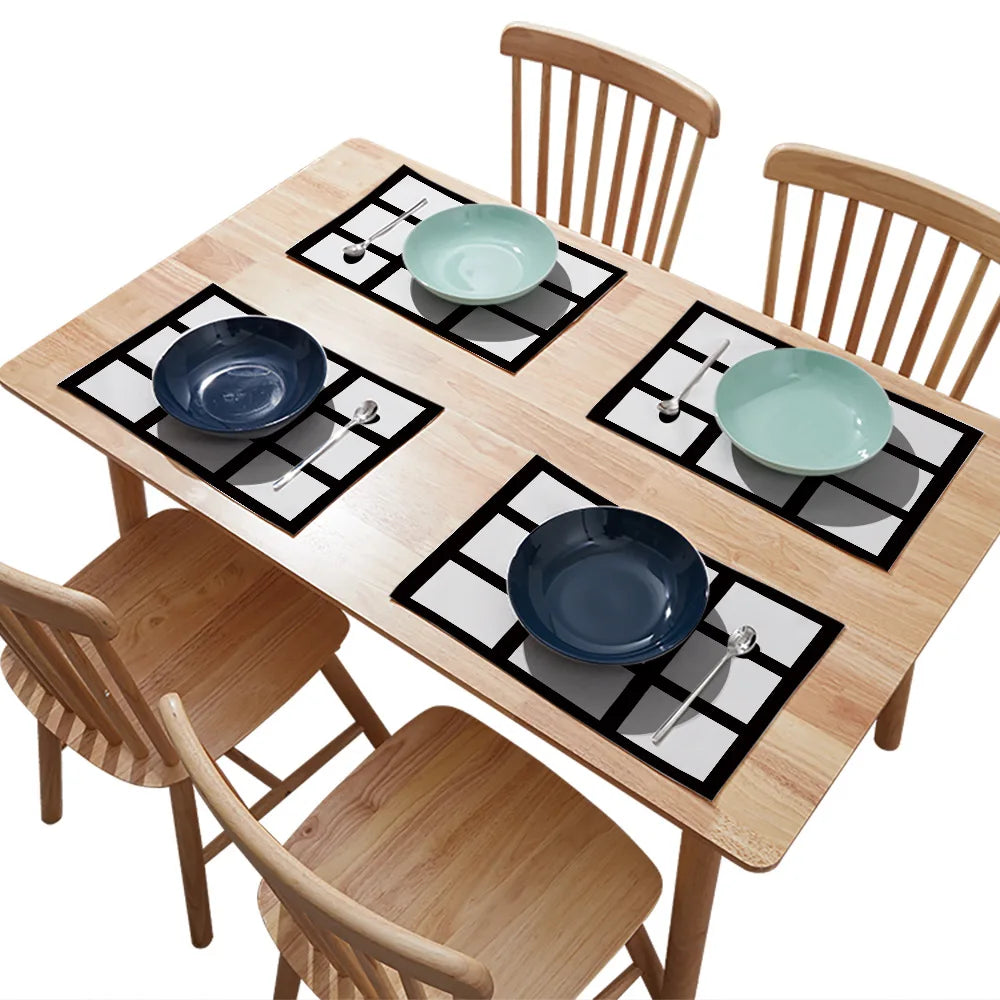 Custom Logo Fashion Waterproof Dining Table Place Mats 9 Panel Non-Slip Placemats Sublimation Blank Print
