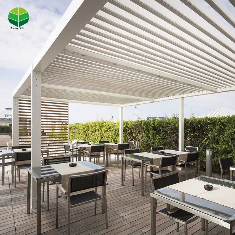 HOT SALE Outdoor Gazebo Pergola Louver Roof System Kits Custom Size Luxury Garden Gazebos