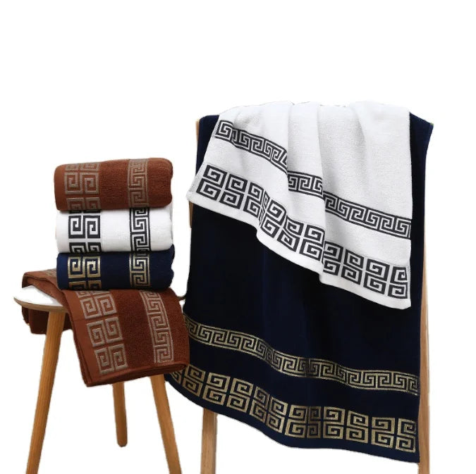 Wholesale Customize Luxury Highly Water Absorption Soft Hand Face Towel Extra Large 5 Star Embroidery Bath Towel