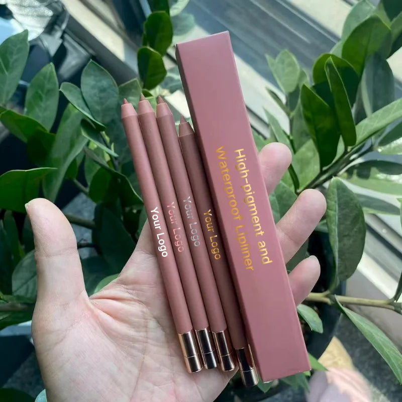 Wholesale Creamy Lip Liner Private Label Waterproof Lip Liner Pencil High Pigment pink Nude Brown Lip Liner