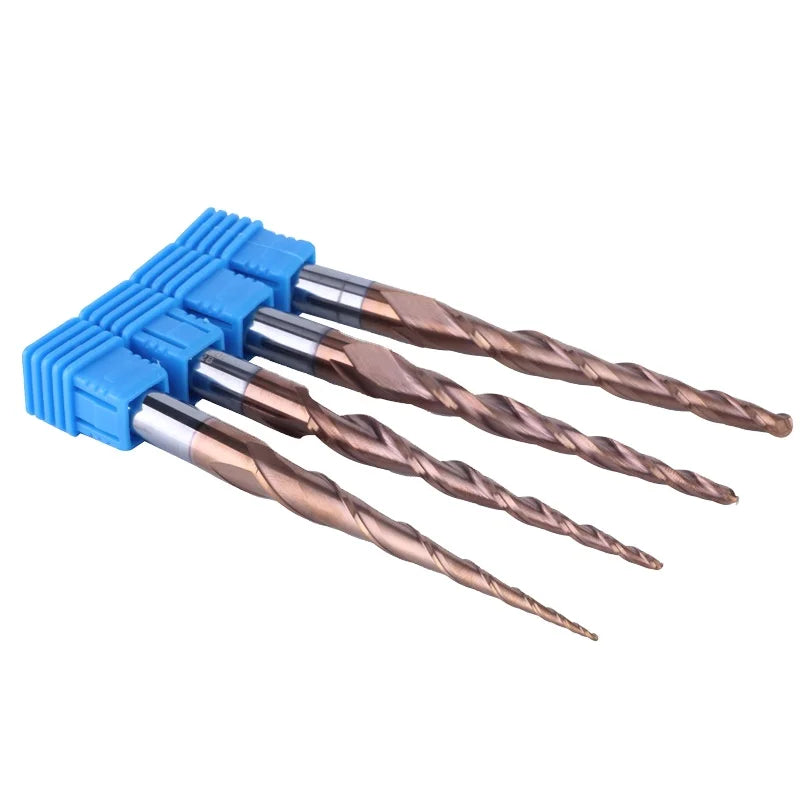 JR134  0.1mm-2mm CNC Taper Ball Nose End Mill Carbide Tapered Milling Cutter for Wood Aluminum
