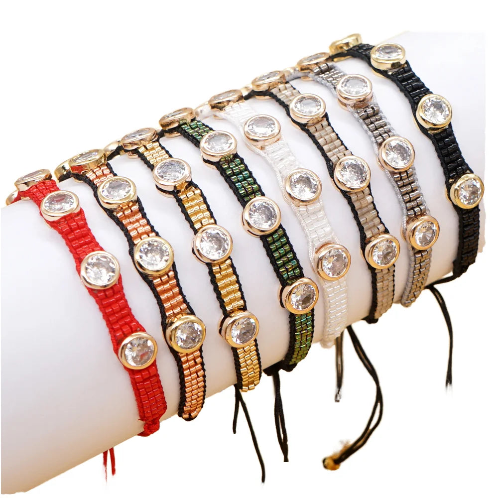 Go2boho 2023 Women's Bohemian Handmade Adjustable Bracelet With Miyuki Beads & Pearl Rhinestone Jewelry Elegant Bangles