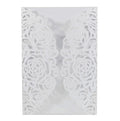 Hot Sale Luxury Wedding Invitations Valentine's Day Glitter Silver Folder White Rose UV Printed Eco-Friendly Custom Made Paper