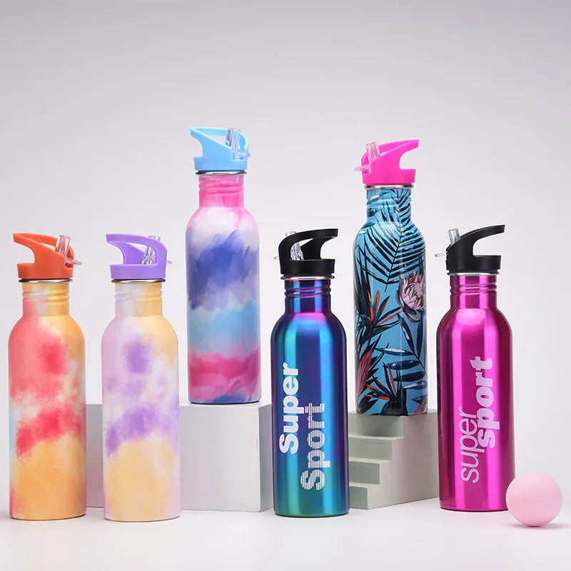 Mikenda Leak-proof Sports Water Bottle 750/1000ML Cheap Single Wall Drinking Stainless Steel Promotion Bottle
