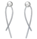 Newest Style Fine Freshwater Pearl Drop Earrings Dainty Sterling Silver Vintage for Women Wedding Anniversary Party Gift
