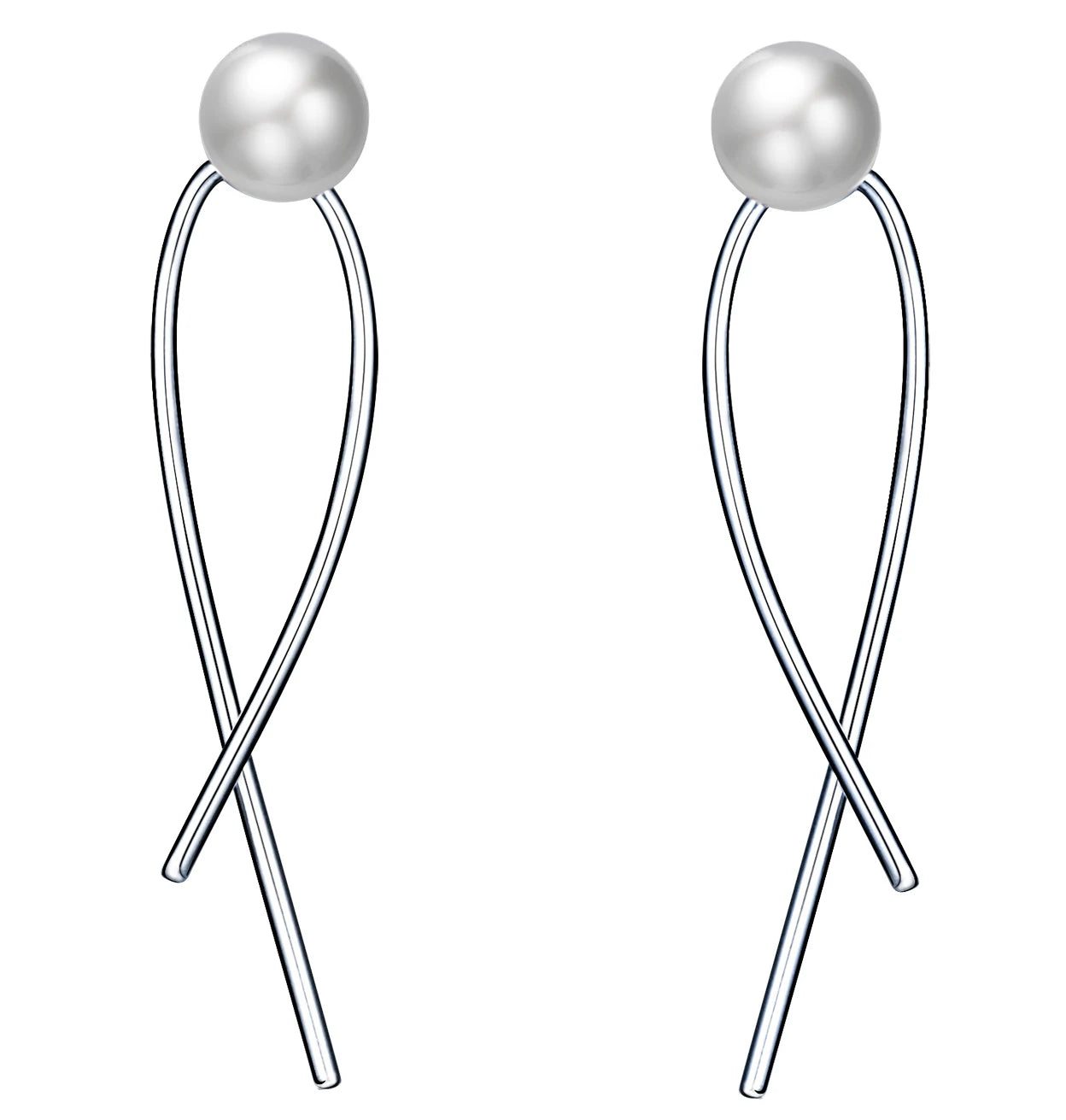 Newest Style Fine Freshwater Pearl Drop Earrings Dainty Sterling Silver Vintage for Women Wedding Anniversary Party Gift