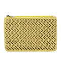Customizable Laser Cut PU Leather Hollow Out Small Zipper Pouch Bag Coins Keys Organizer Clutch Gift Bags OEM
