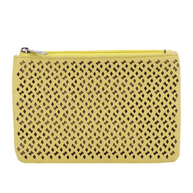 Customizable Laser Cut PU Leather Hollow Out Small Zipper Pouch Bag Coins Keys Organizer Clutch Gift Bags OEM