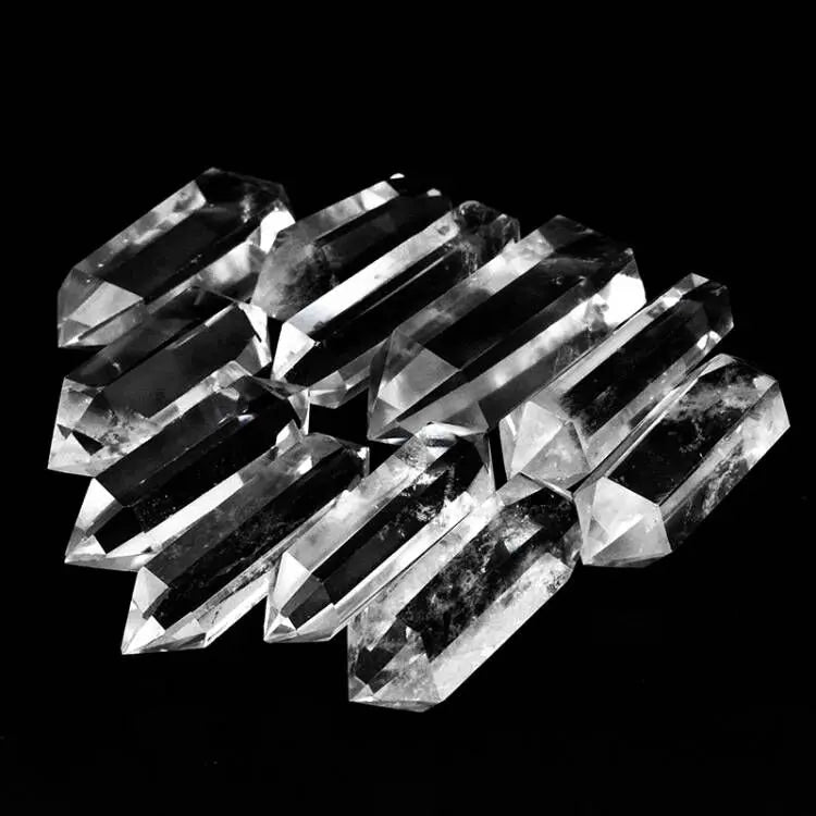 Wholesale Natural Clear Quartz Mini Double Points Polished Small Crystal Tower Healing Crystal Wands for Home Decoration