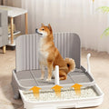 Leak-Proof Dog Potty Trainer with Rail for Small Dogs Durable Easy Clean Dog Toilet with Splash Guard Pull-Out Tray Potty Toilet