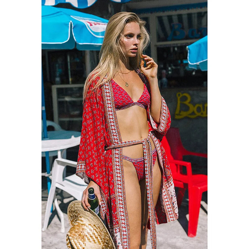 Women's New Beach Skirt Sun Protection Clothing Beach Vacation Long Cardigan