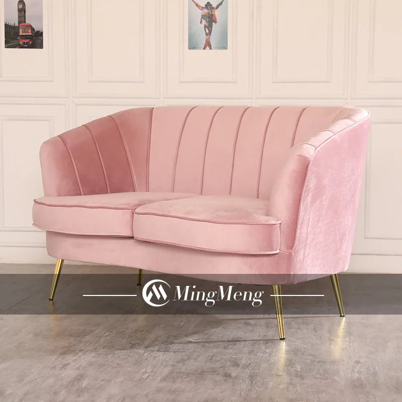 Velvet Sofa Set Living Room Sofa Sectional Sofa Metal Fabric Guangzhou Mingmeng Muebles Restaurantes Modern Designs Modern