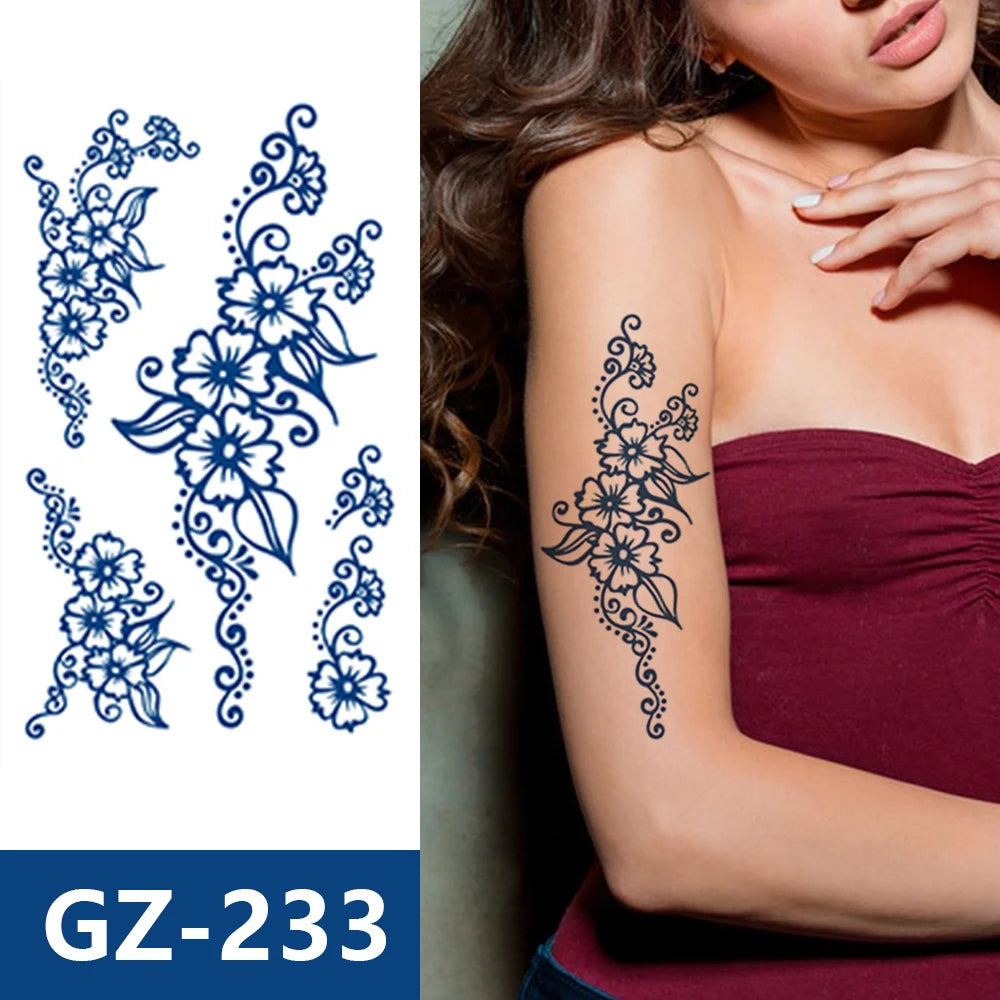 Hot Selling Waterproof Temporary Arm Body Tattoo Sticker Henna Tattoo Stickers Temporary for Woman Lasting 15 Days